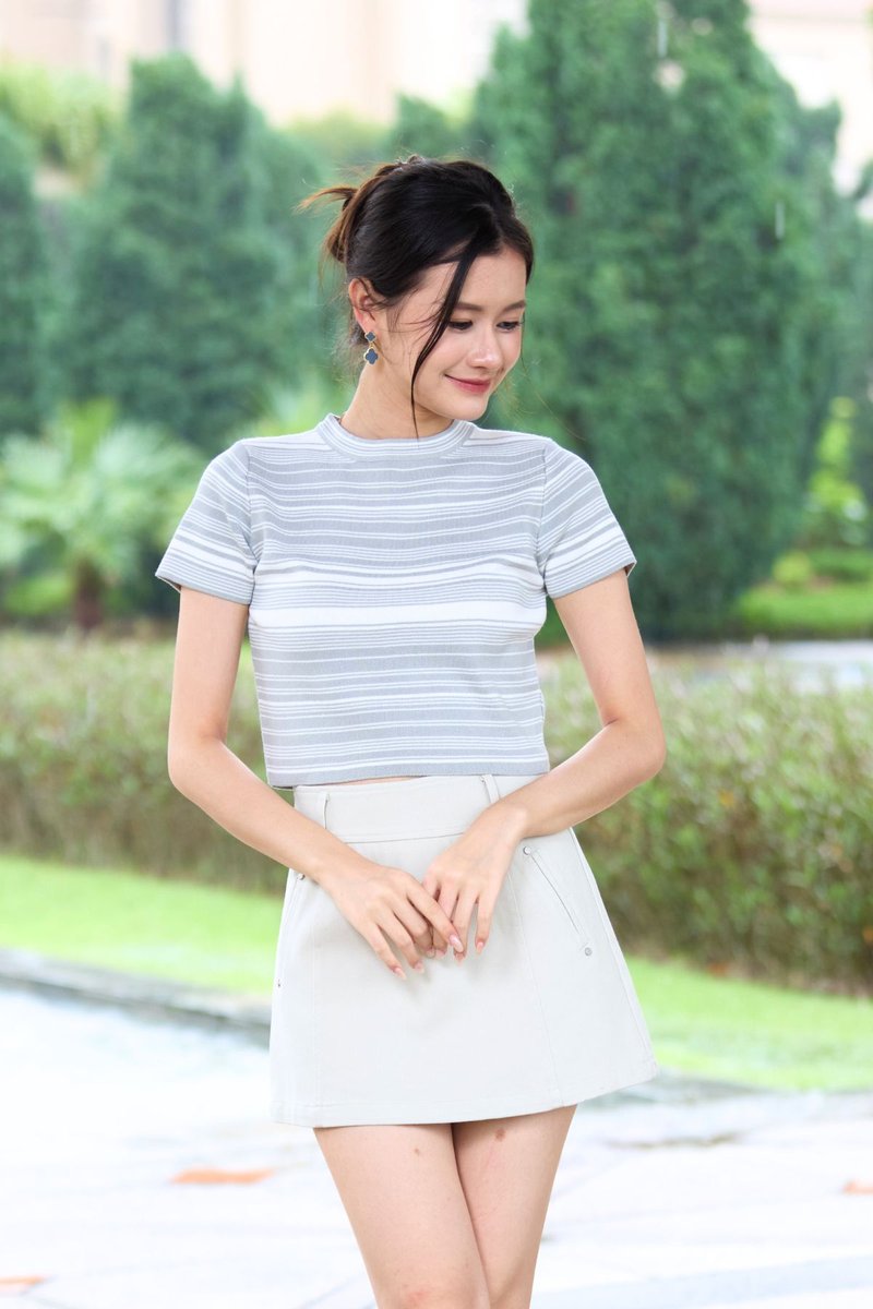 Colette Welt Pocket Cotton Twill Skorts Cream