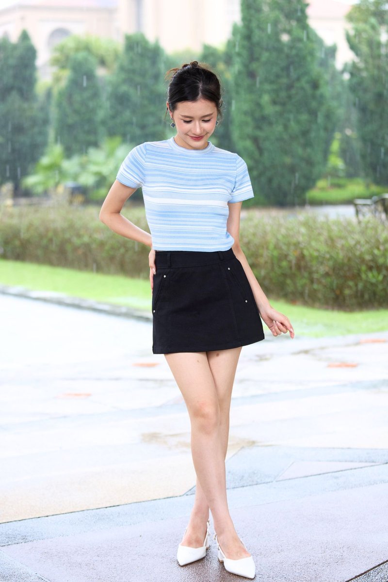 Colette Welt Pocket Cotton Twill Skorts Black
