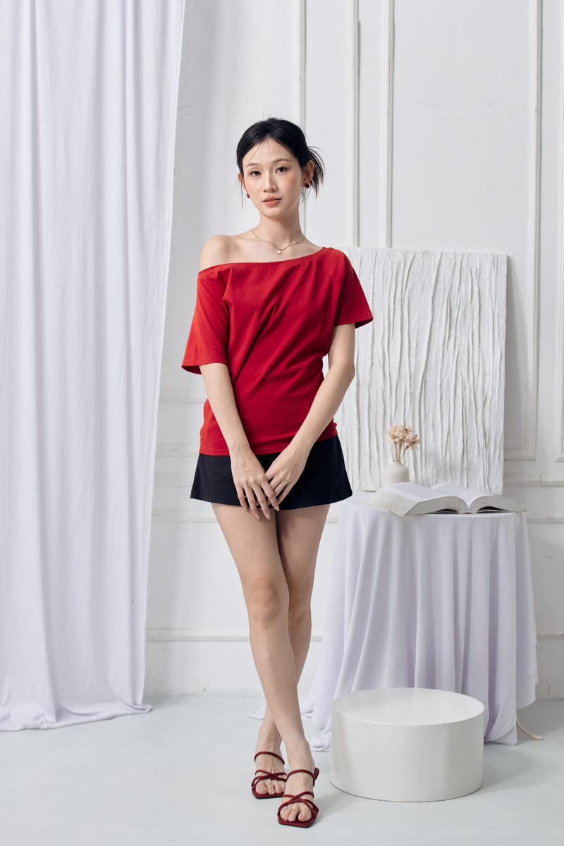 Betty Off-Shoulder Top Wine