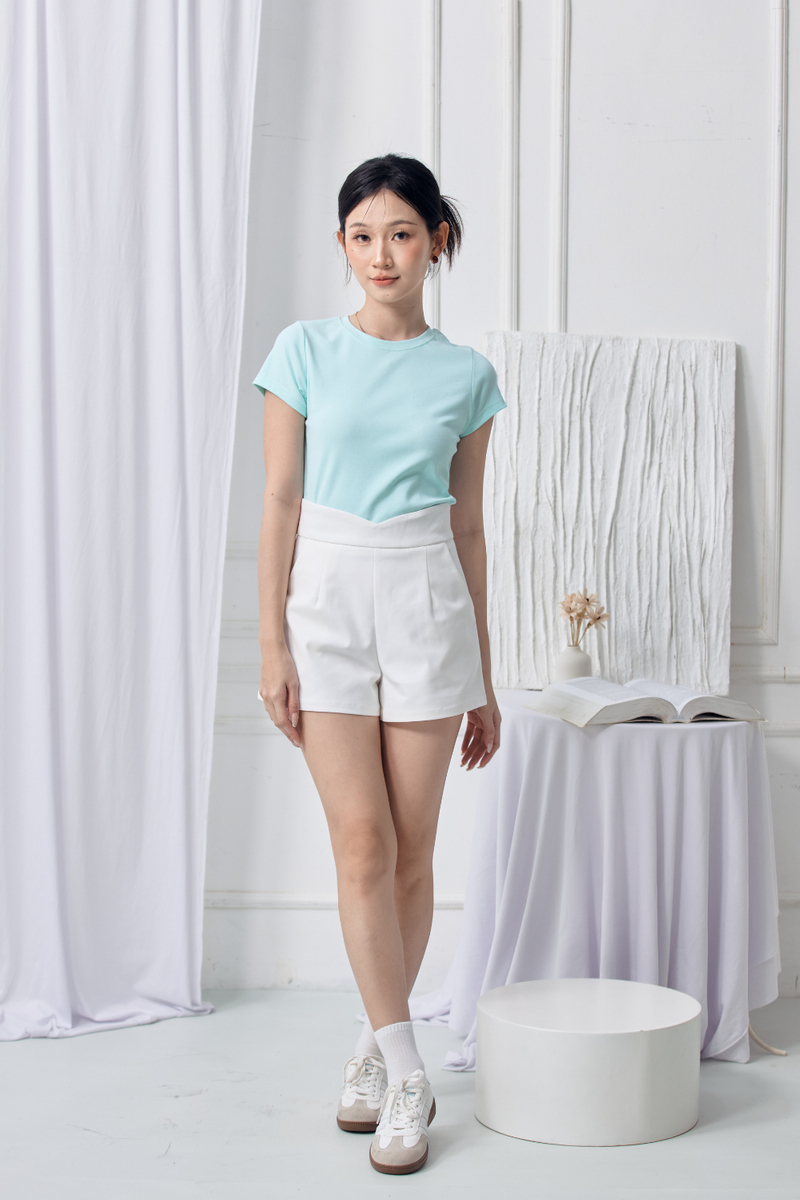 Kaerith Cap Sleeve Basic Top Mint
