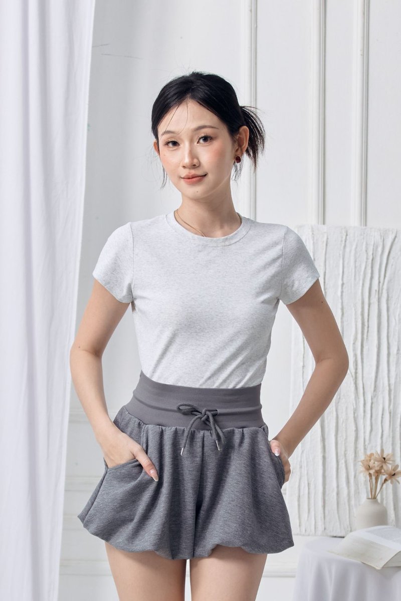 [BACKORDER] Aveline Jersey Bubble Shorts Grey