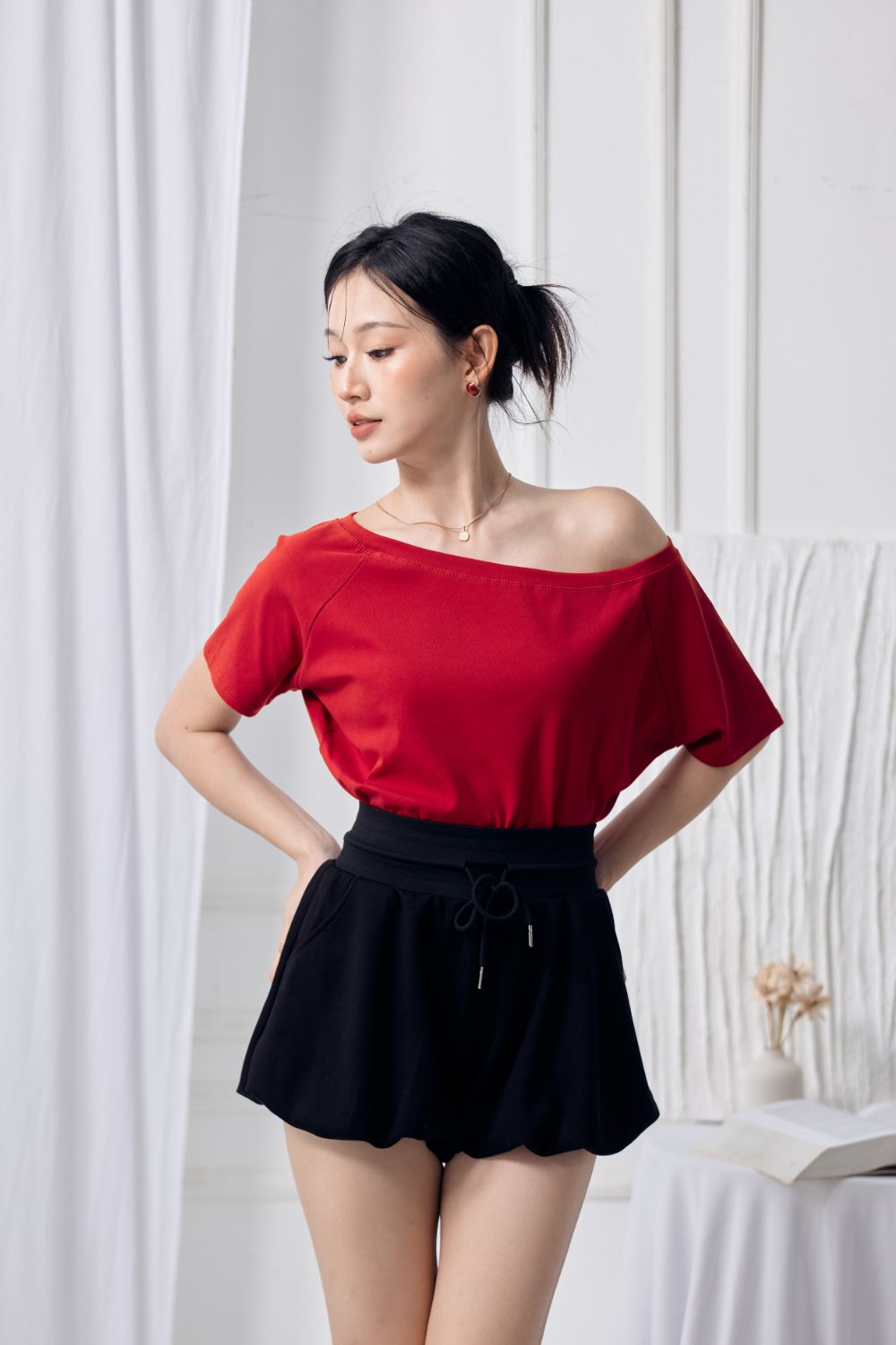 [RESTOCK 2] Aveline Jersey Bubble Shorts Black