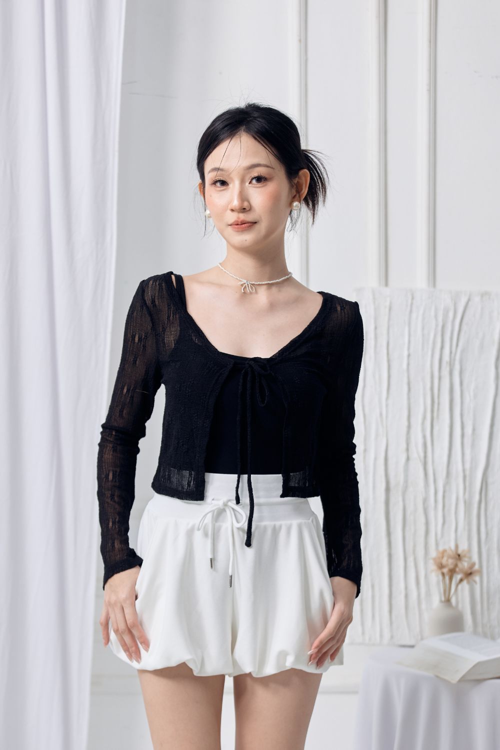 [RESTOCK 2] Aveline Jersey Bubble Shorts Ivory