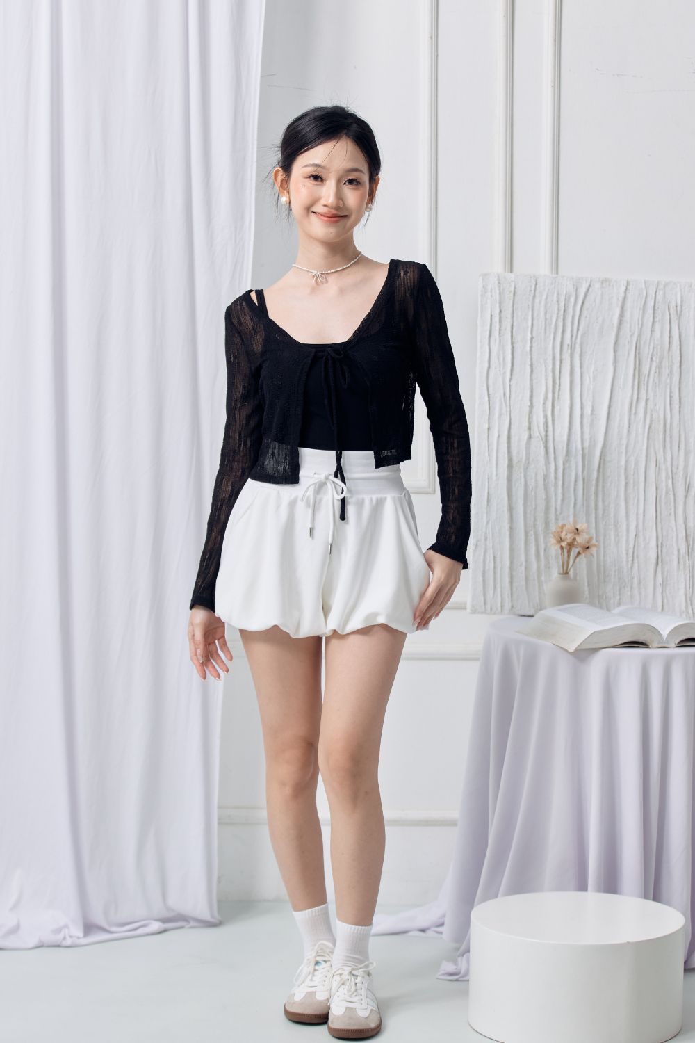 [RESTOCK 2] Aveline Jersey Bubble Shorts Ivory