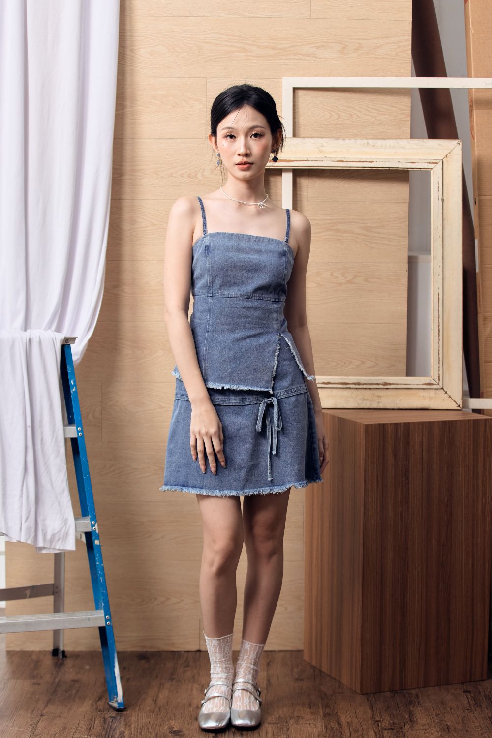 Alana Denim Two Way Top Dark Wash