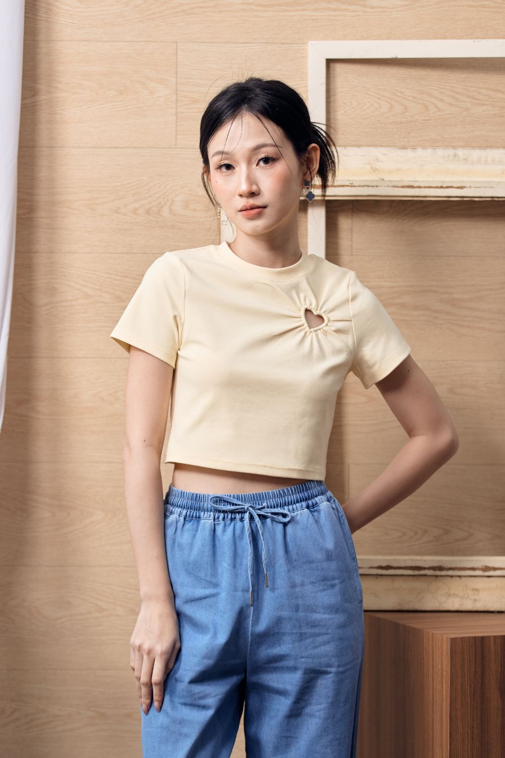 Lindsay Crop Top Mustard