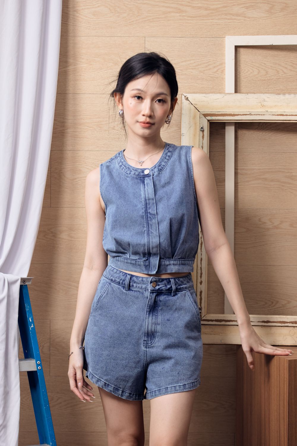 Breanna Denim Vest Top Dark Wash