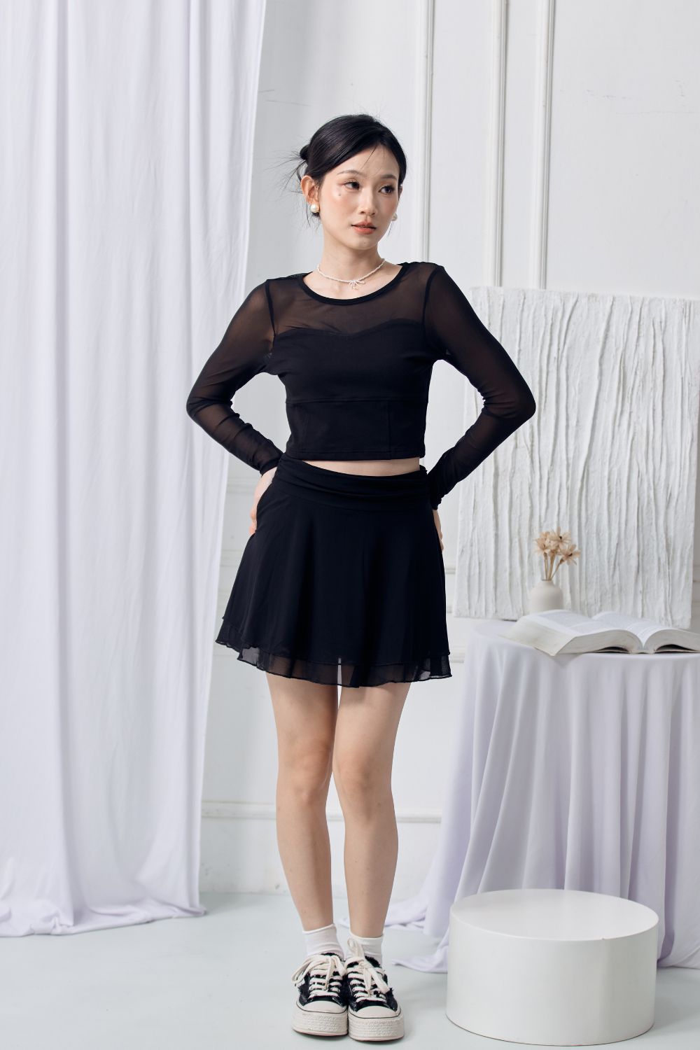 [RESTOCK] Arynn Long Sleeve Top Black