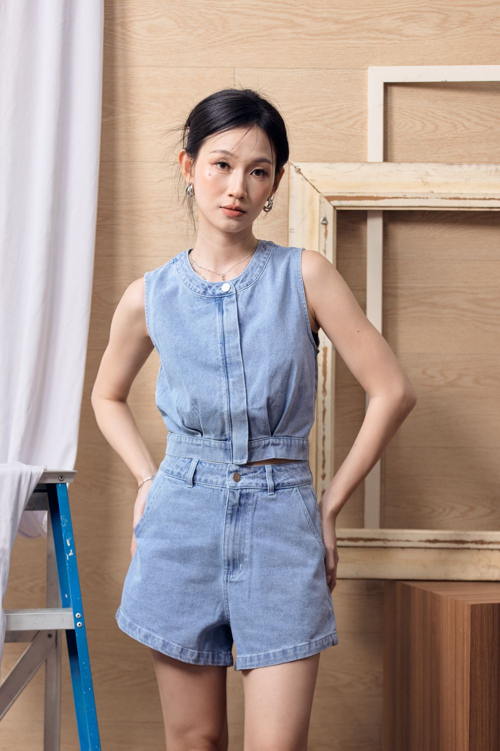 Breanna Denim Shorts Light Washed