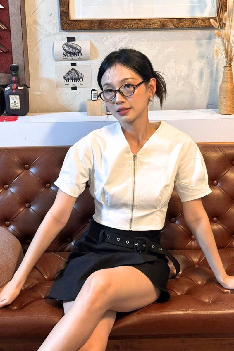 Bonnie Belted Overlap Skort Black