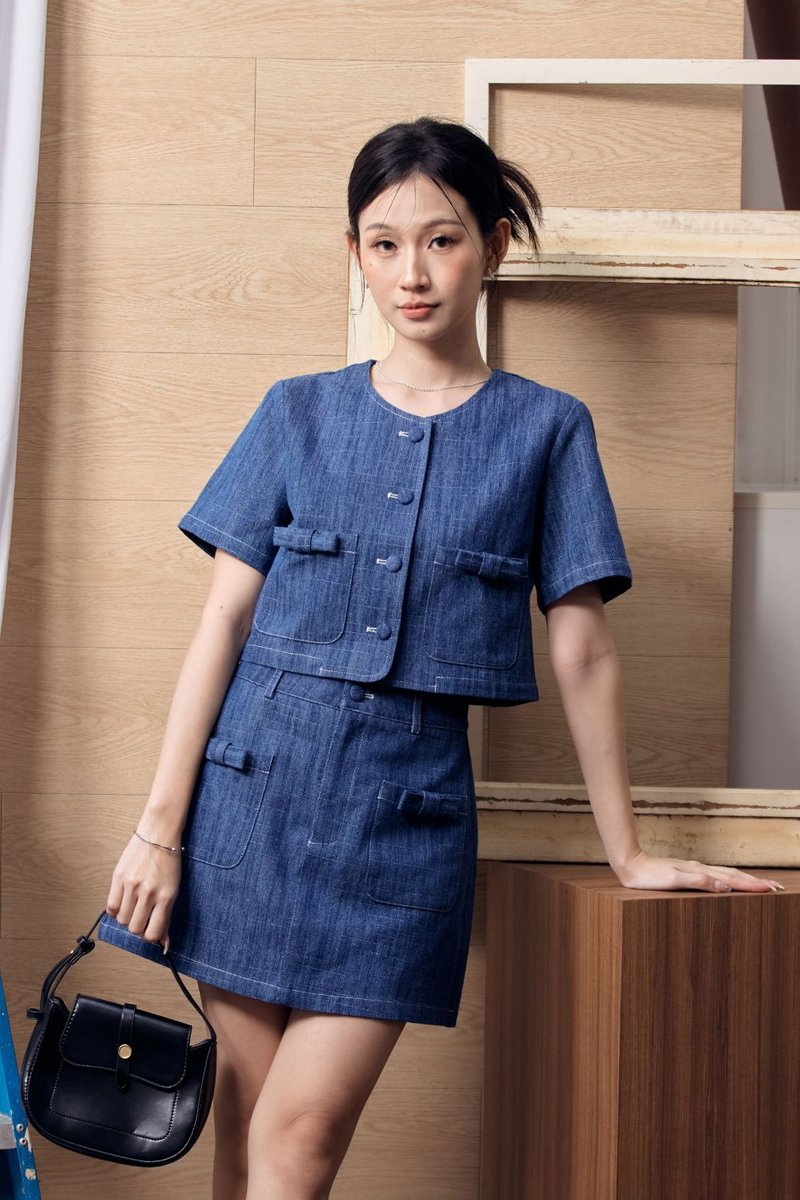 Whitney Denim Set Skirt Dark Wash