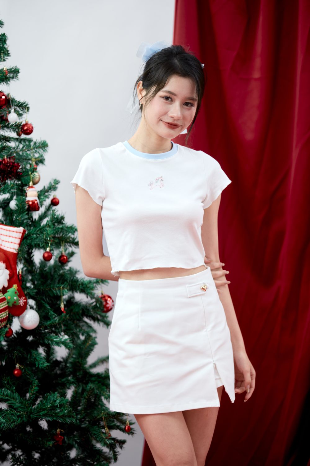 Leafy Unicorn Top Ivory