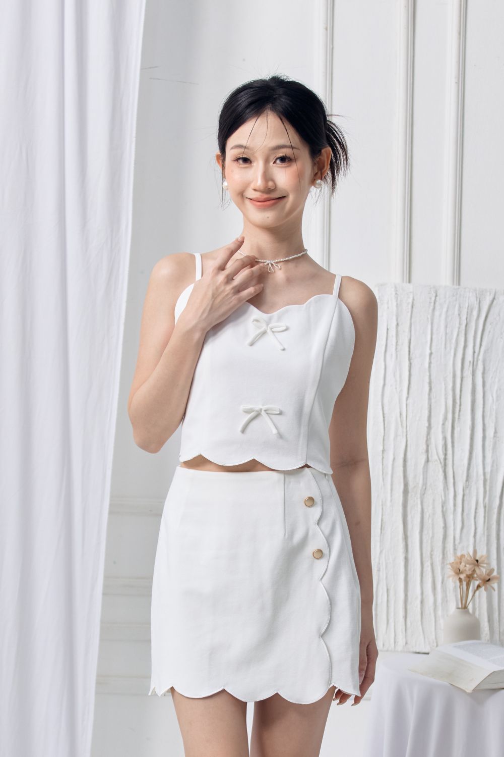 Lioré Scallop Skirt Ivory