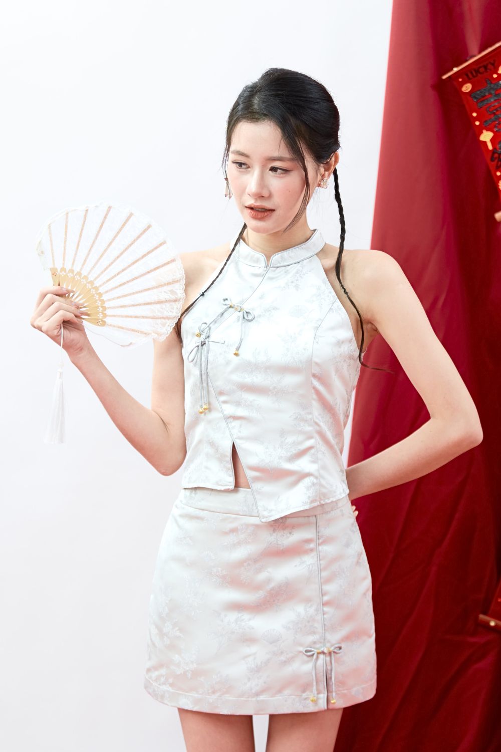 [RESTOCK] Huaelyn Soft Jacquard Skirt Light Blue