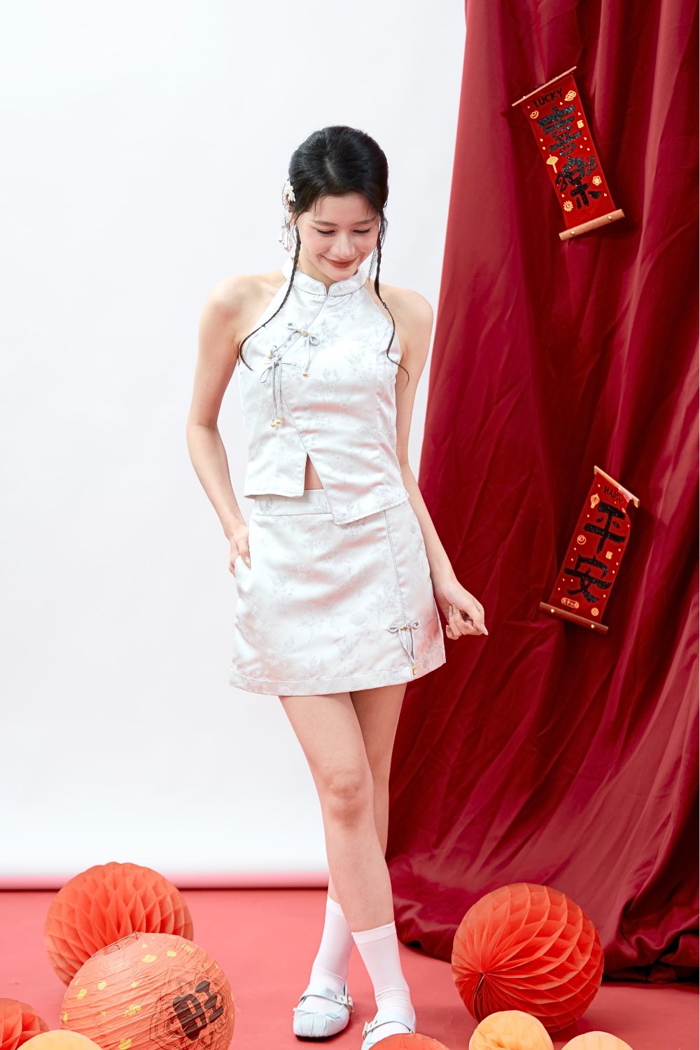 [RESTOCK] Huaelyn Soft Jacquard Skirt Light Blue