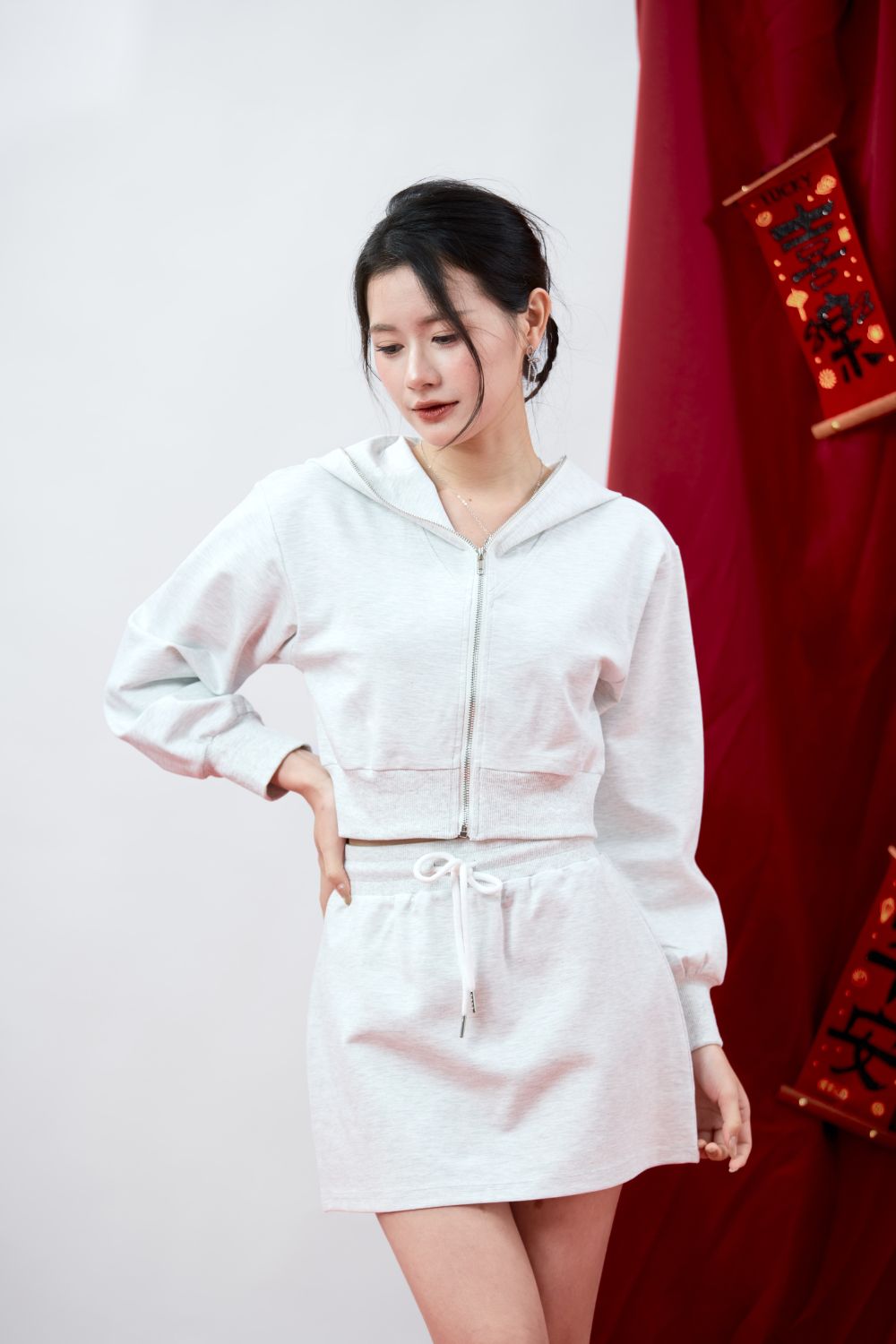 Yannie Mini Skort Grey