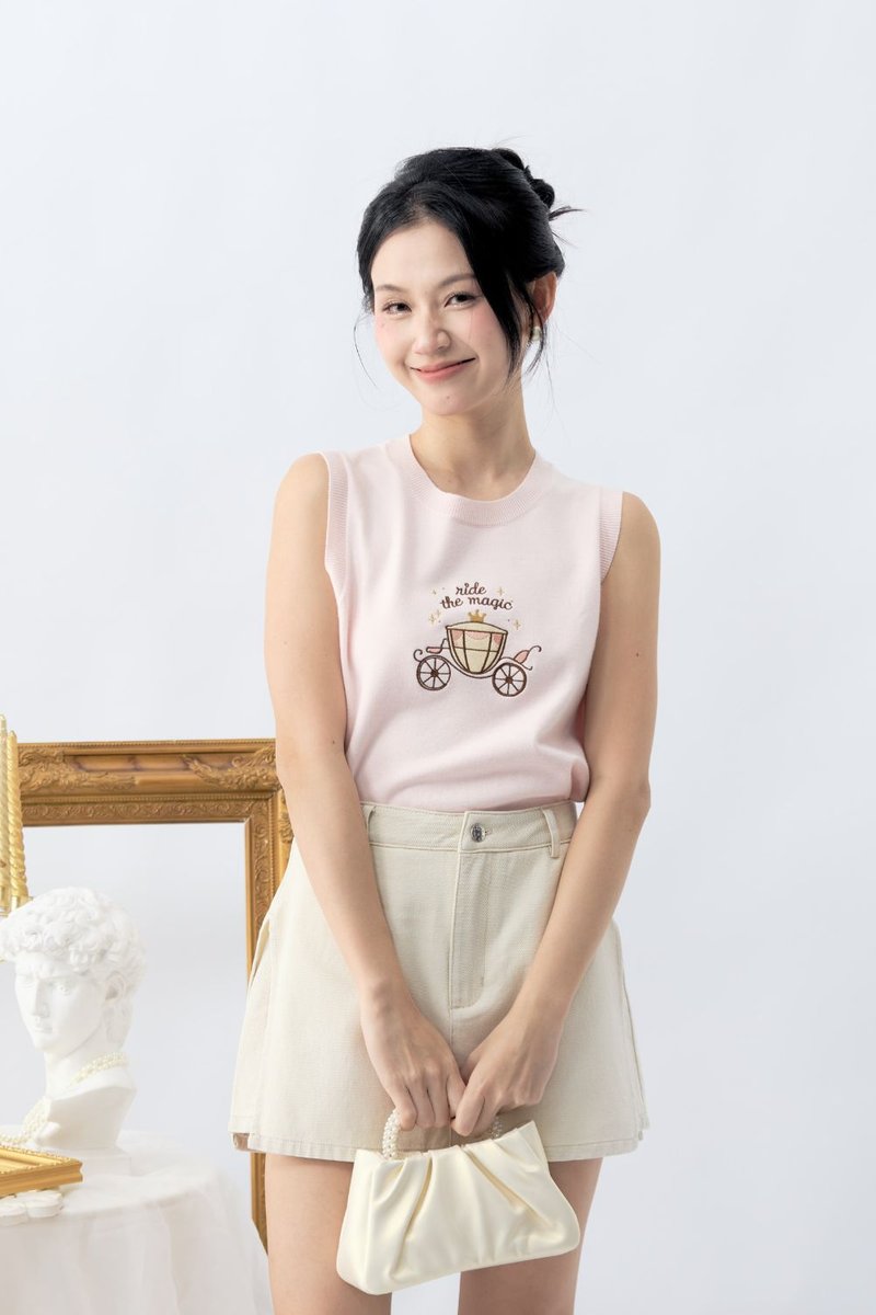 Lumiya Carriage Knit Top Blush