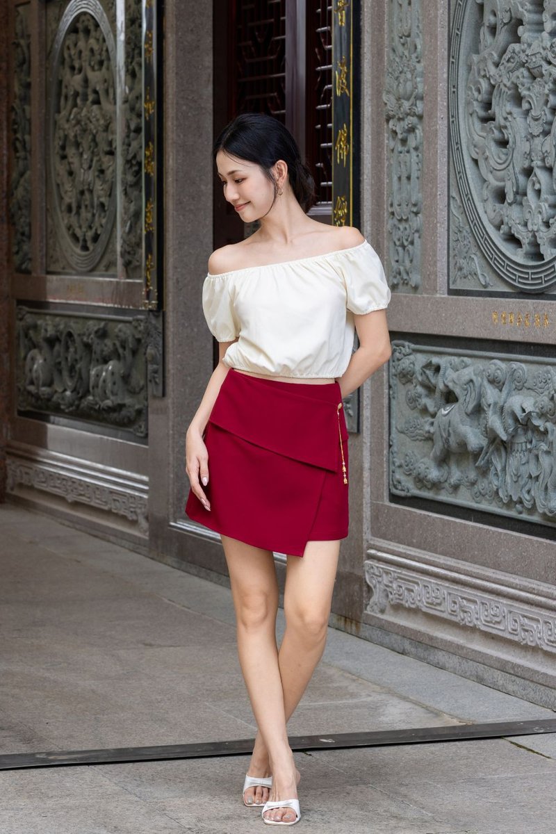 Ondine Bubble Hem Top Cream