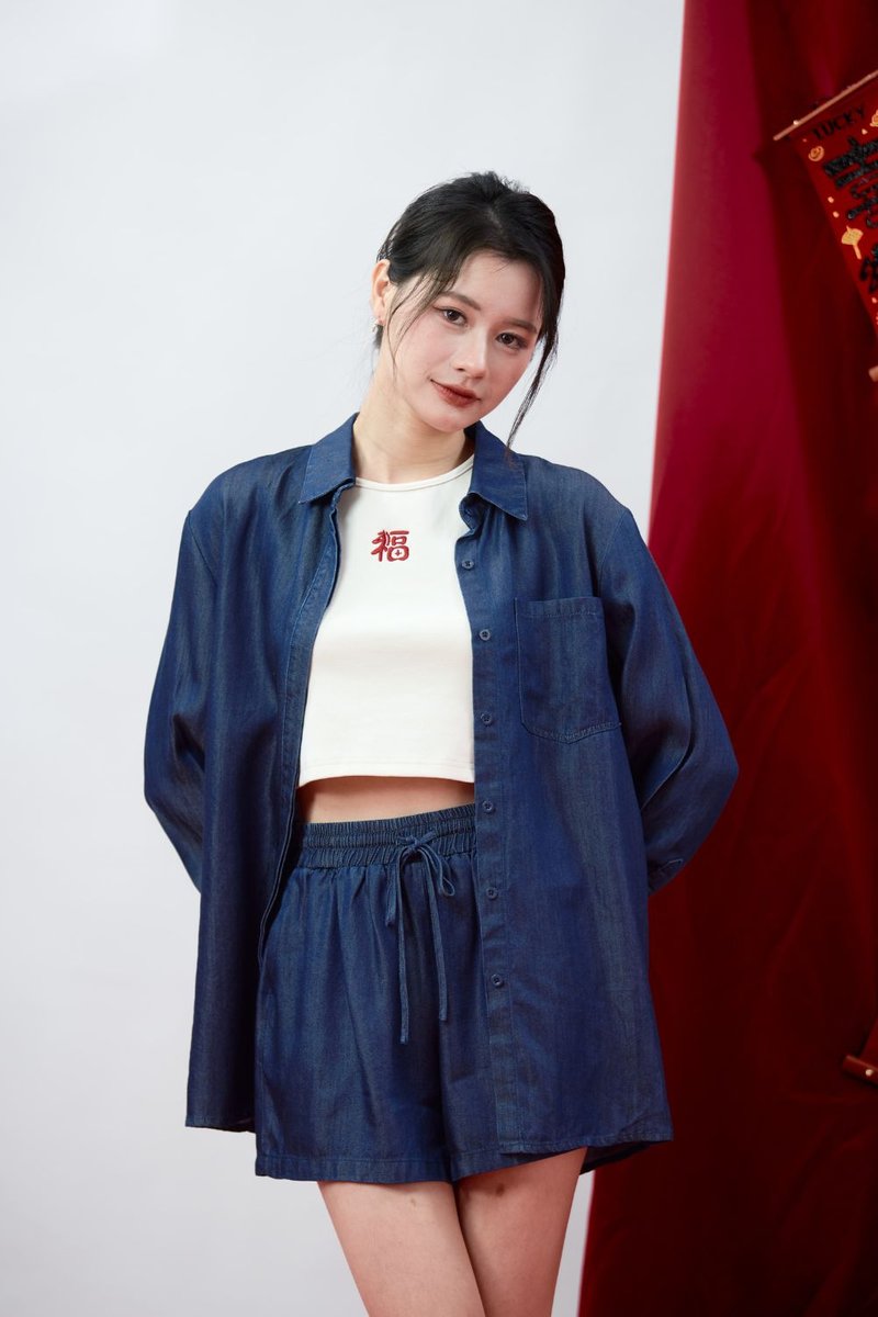 Melanthis Soft Denim Shorts Dark Wash