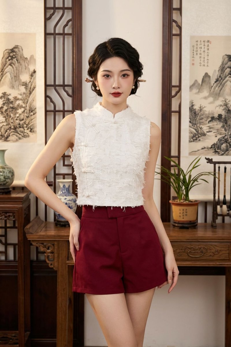 Orlitha High waist Pocket Shorts Wine