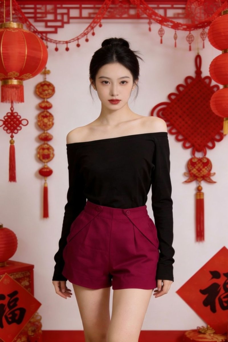 Evadne Off Shoulder Long Sleeves Top Black