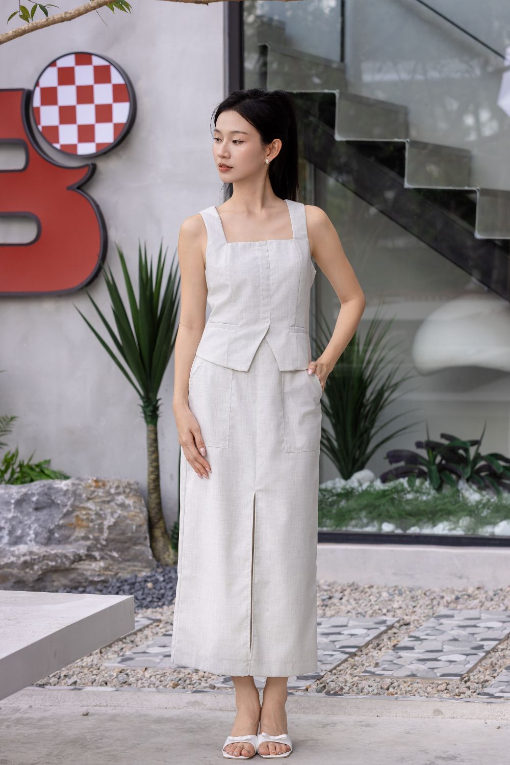 Elsinore Vest Top Ivory