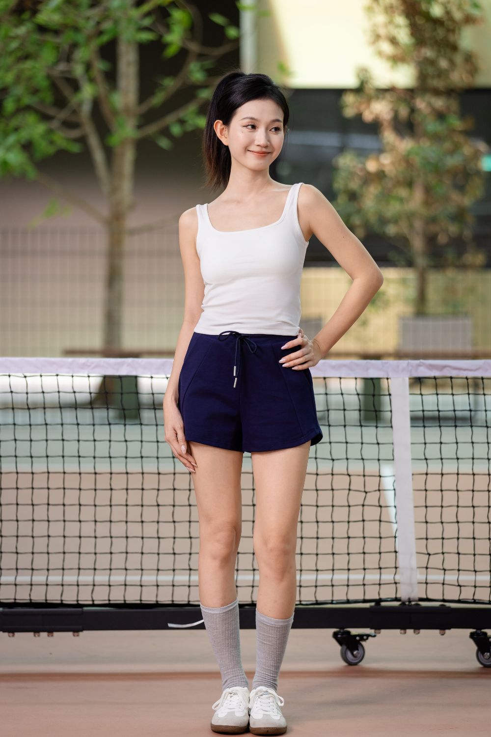 Alouette Padded Cross Back Tank Top Ivory