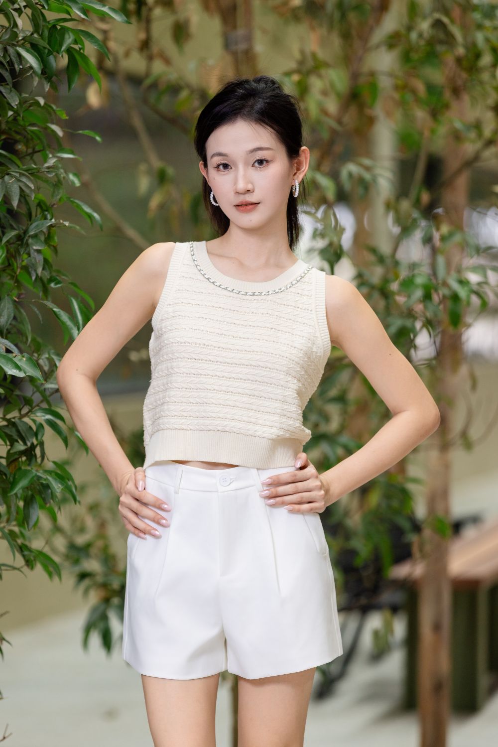 Caelina Chain Detail Knit Cream