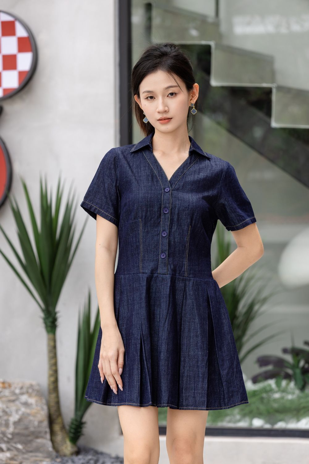 Celeste Soft Denim Dress Dark Wash