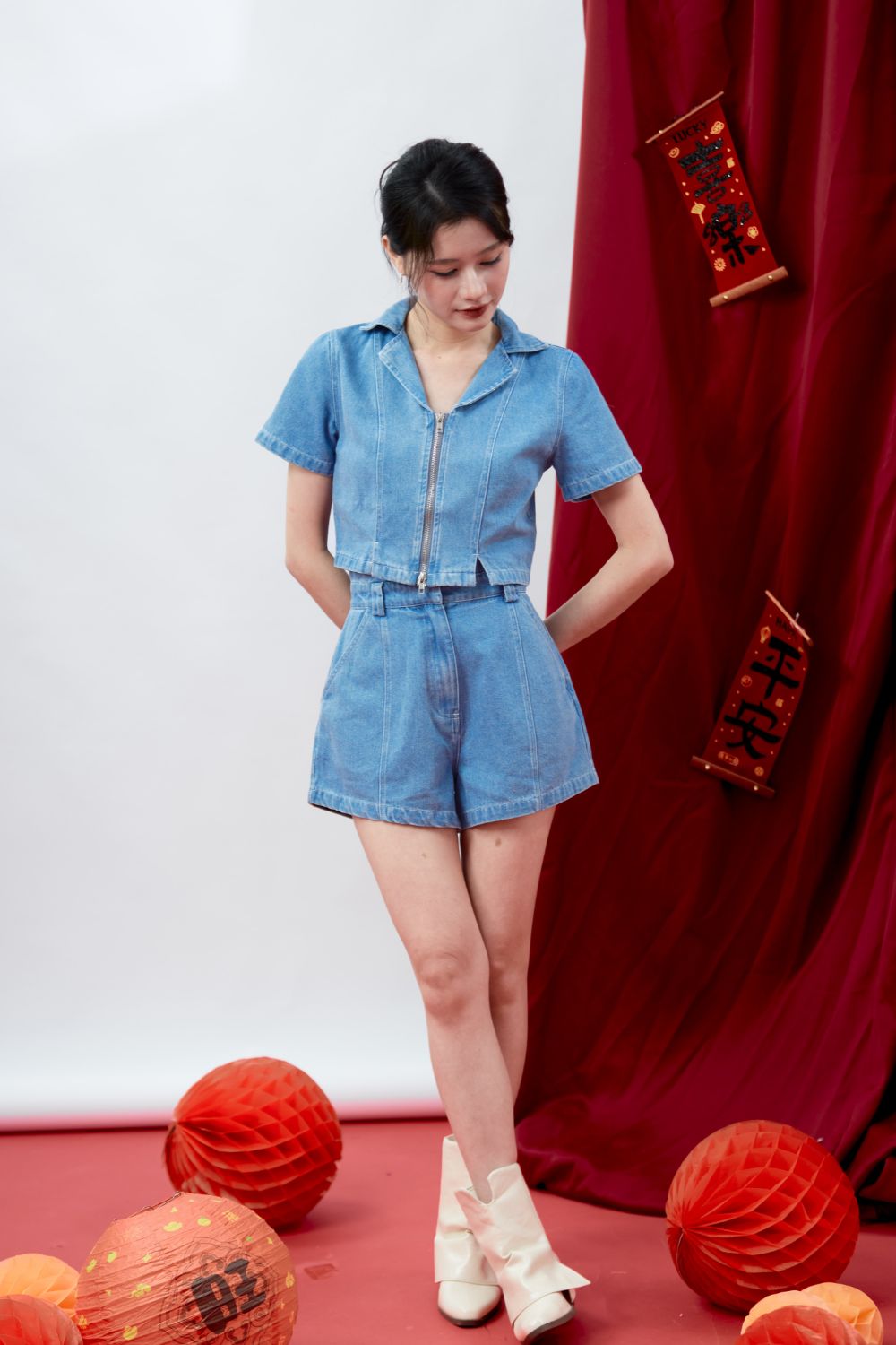 Helena Denim Shorts Dark Wash