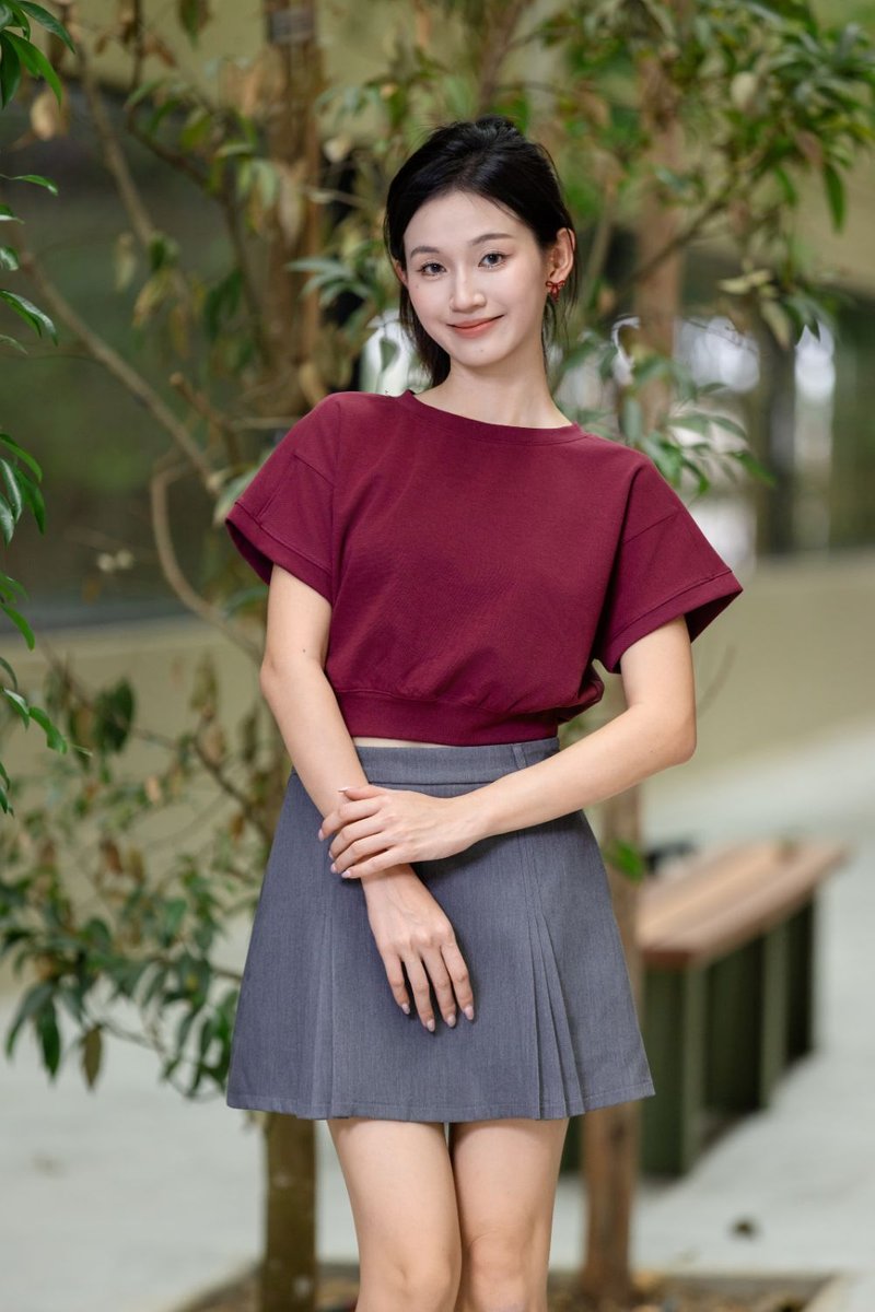 Auralie Batwing Sleeve Top Scarlet