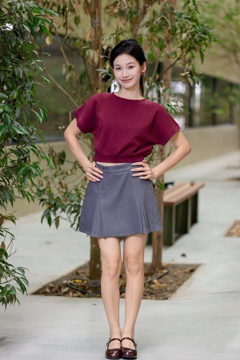 Auralie Batwing Sleeve Top Scarlet