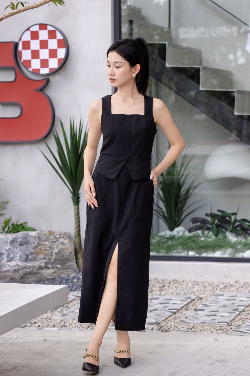 Elsinore Midi Skirt Black