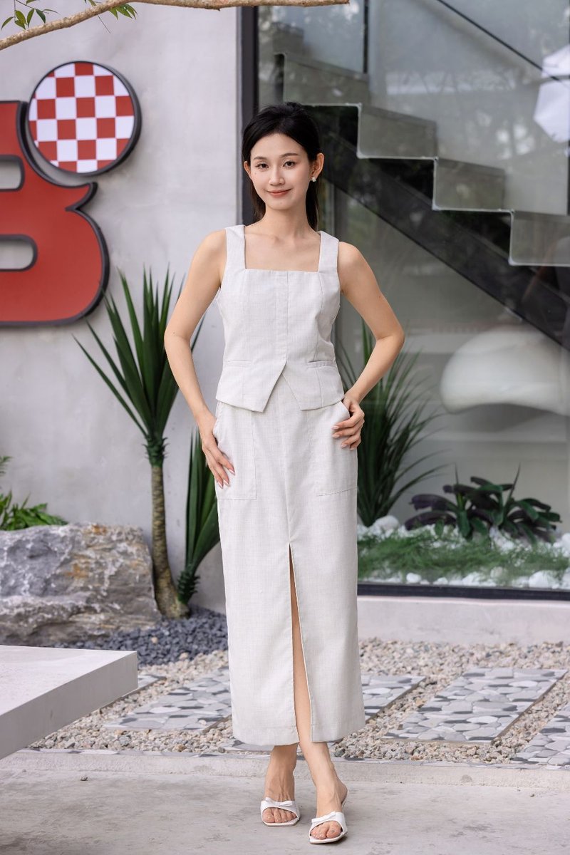 Elsinore Midi Skirt Ivory