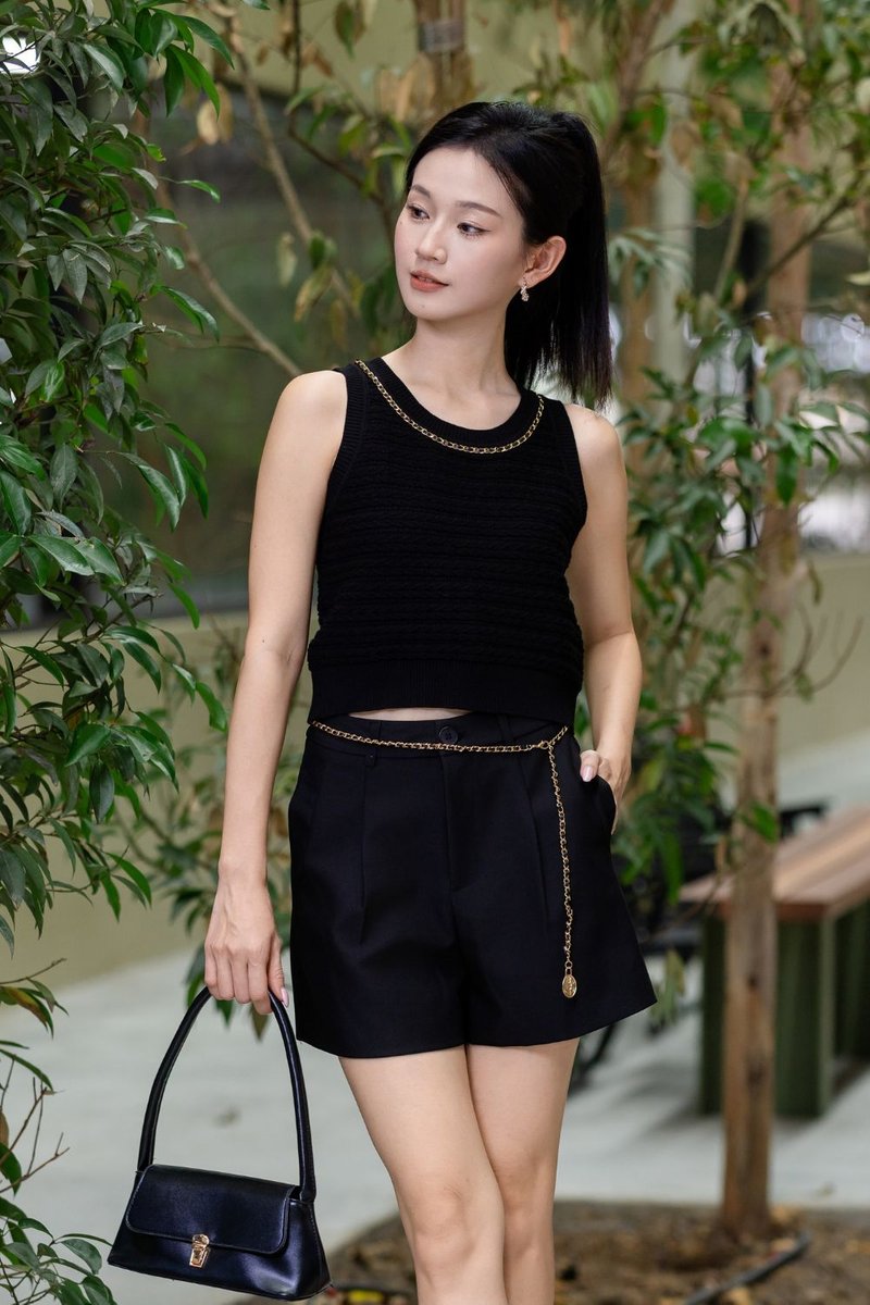 Melisende Suit Fabric Shorts Black