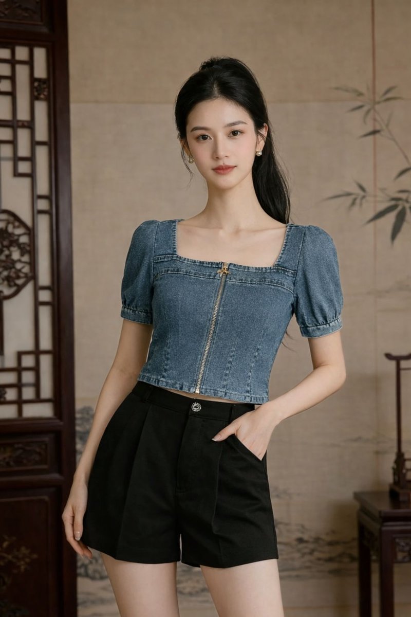 Faye Pleated Flare Shorts Black