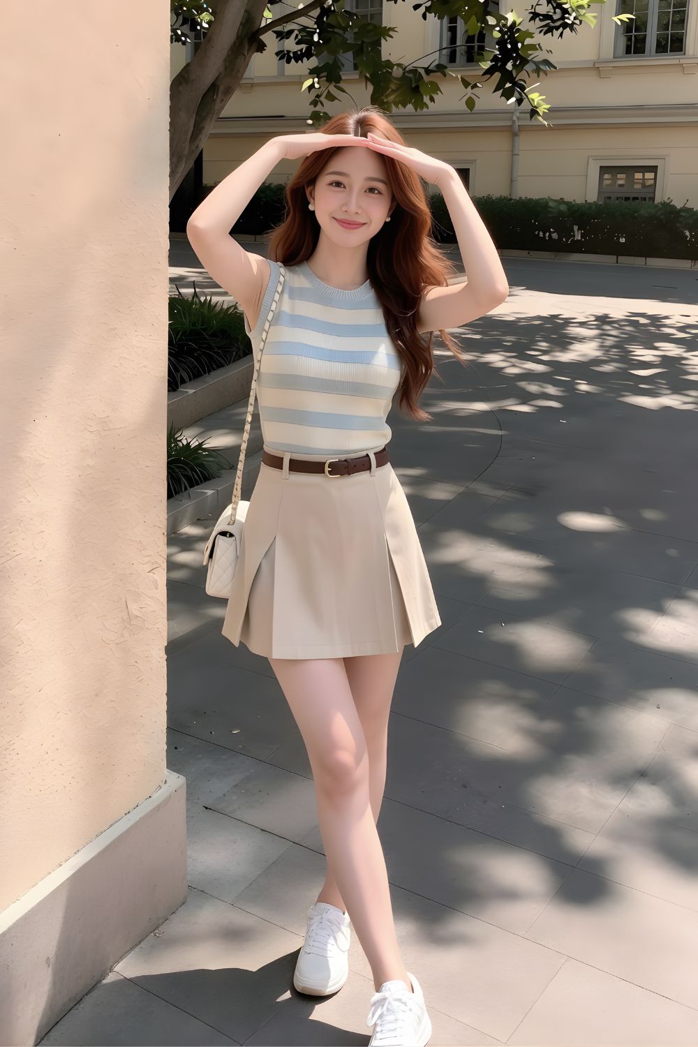 Lina Striped Knit Top Sky