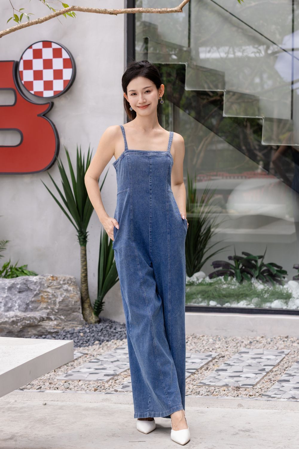 Ravelle Denim Jumpsuit Dark Wash