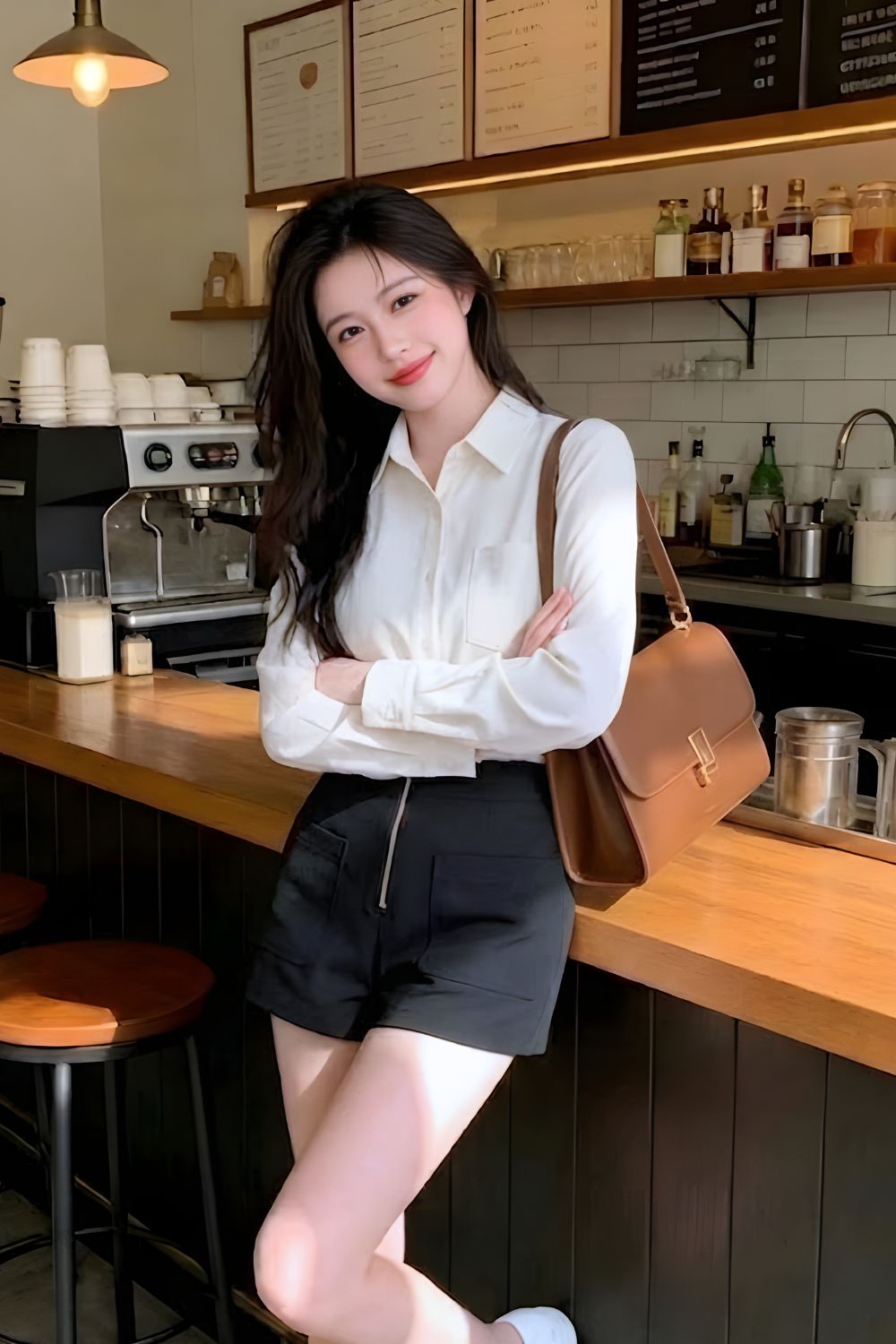 Averie Long Sleeve Pocket Oversize Shirt Ivory