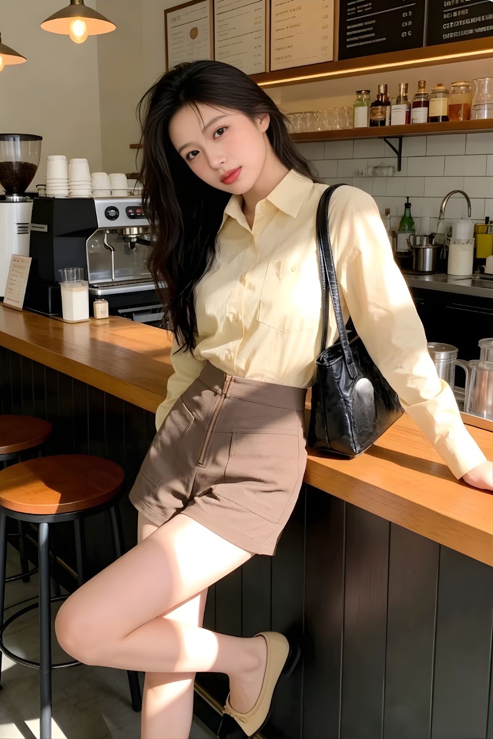 Averie Long Sleeve Pocket Oversize Shirt Yellow