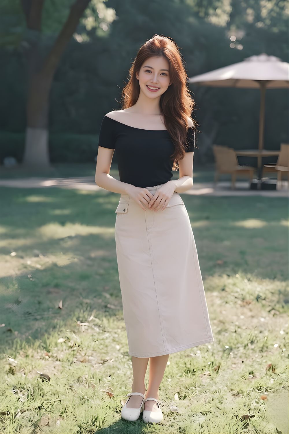 Therya Midi Skirt Cream