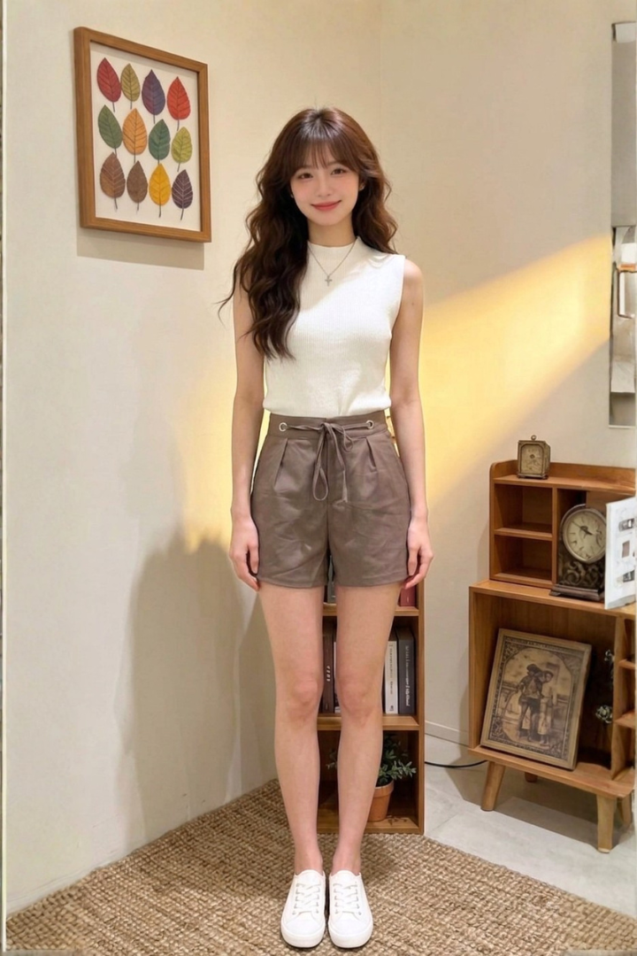 Rivika Scallop Hem Knit Top Cream