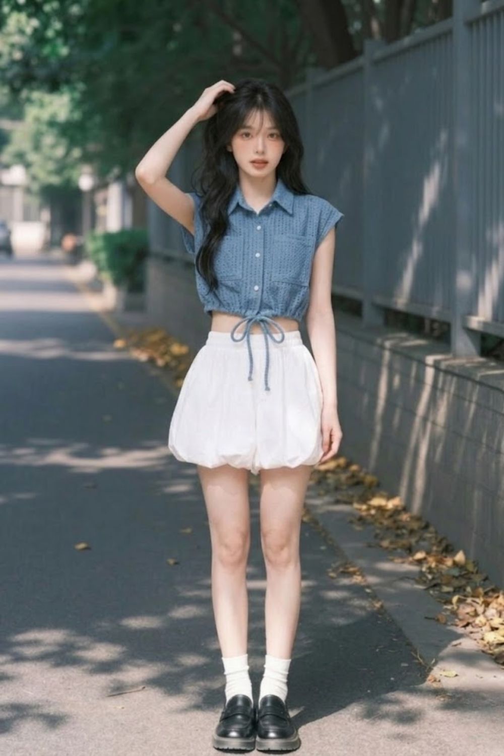 Mauve Denim Cap Sleeve Top Light Wash