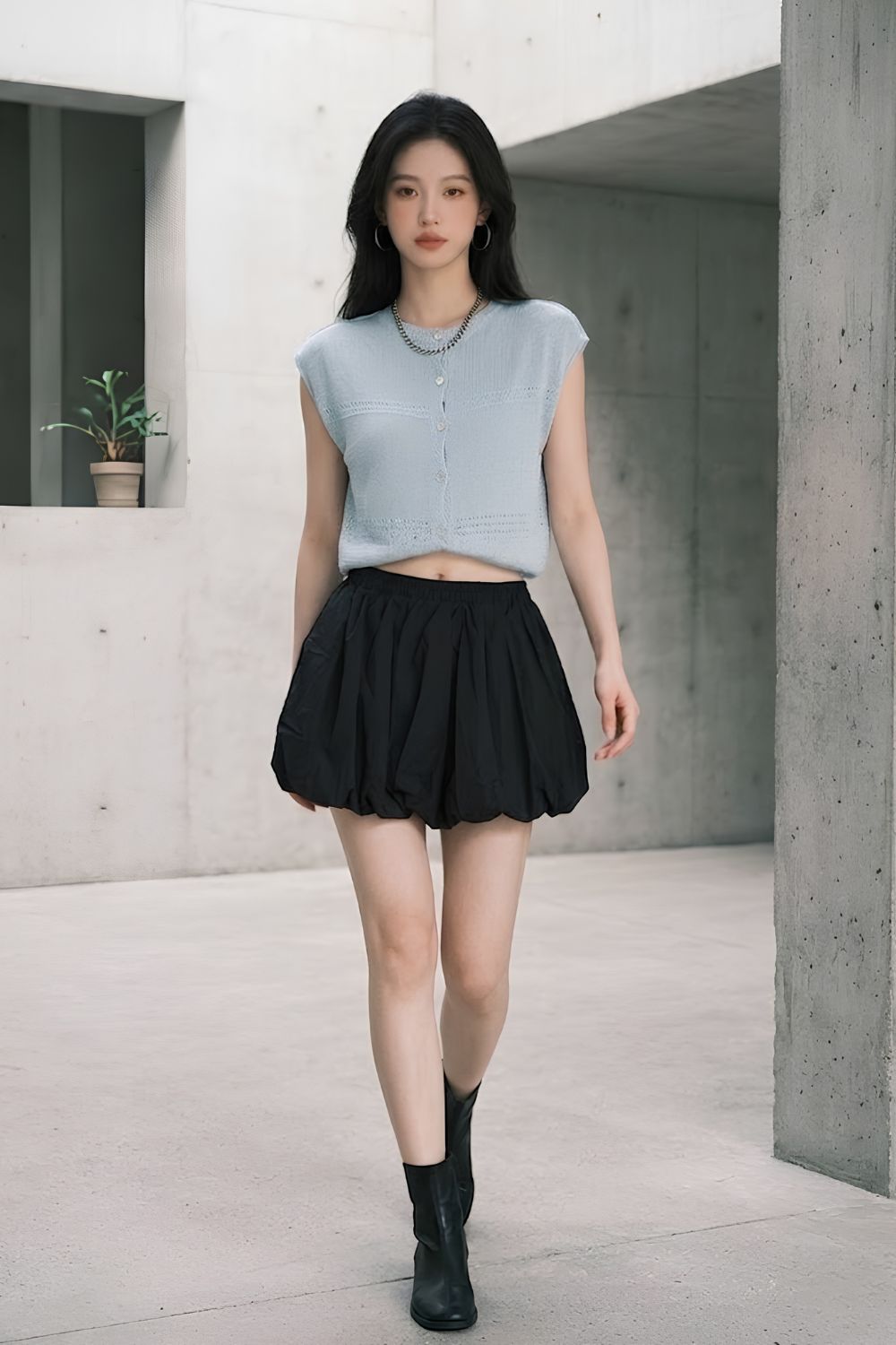Fernley Astra Knitted Top Sky