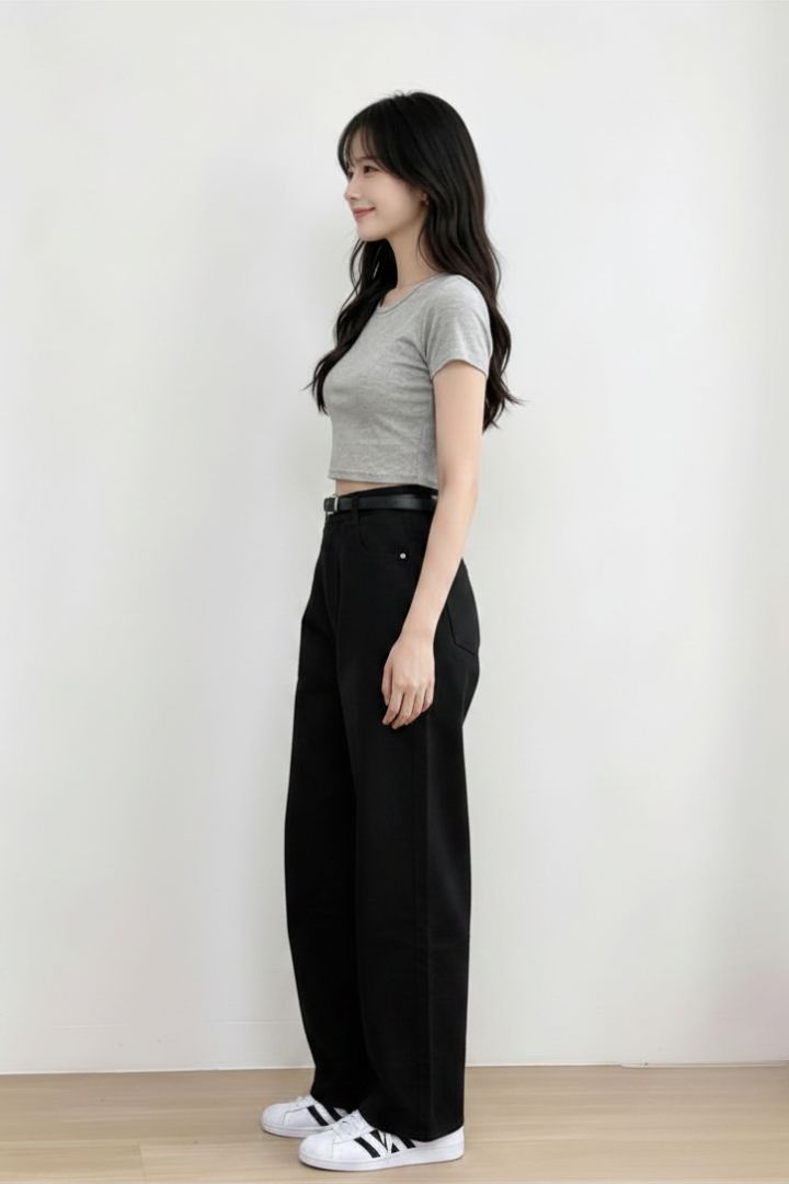 Cargo Belted Pants Black