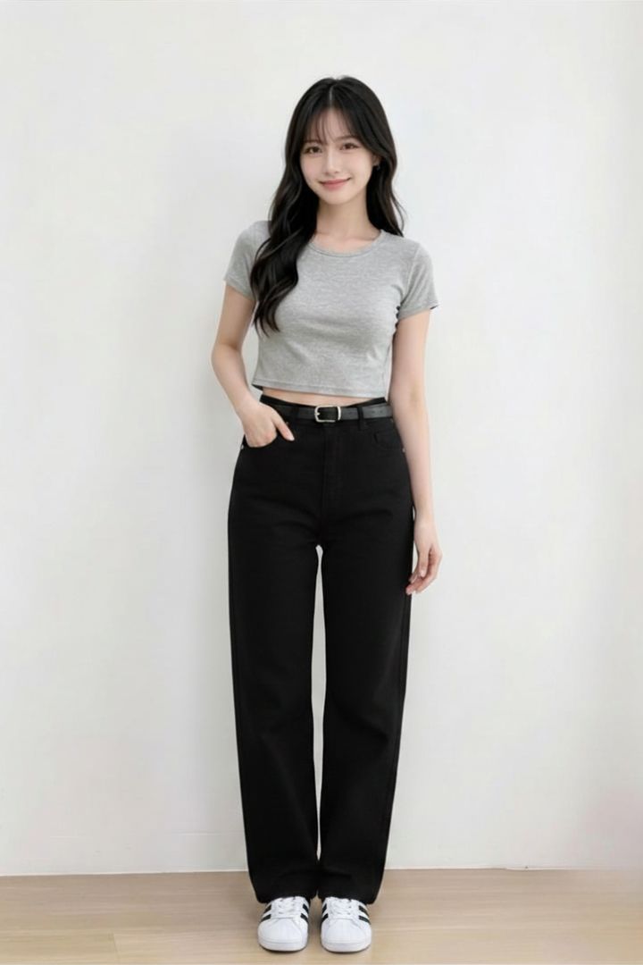 Cargo Belted Pants Black