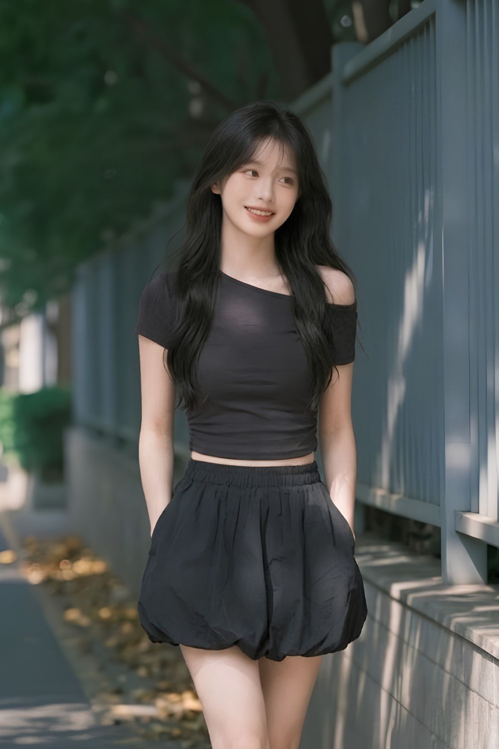 Brigitte Easticated Waist Bubble Shorts Black