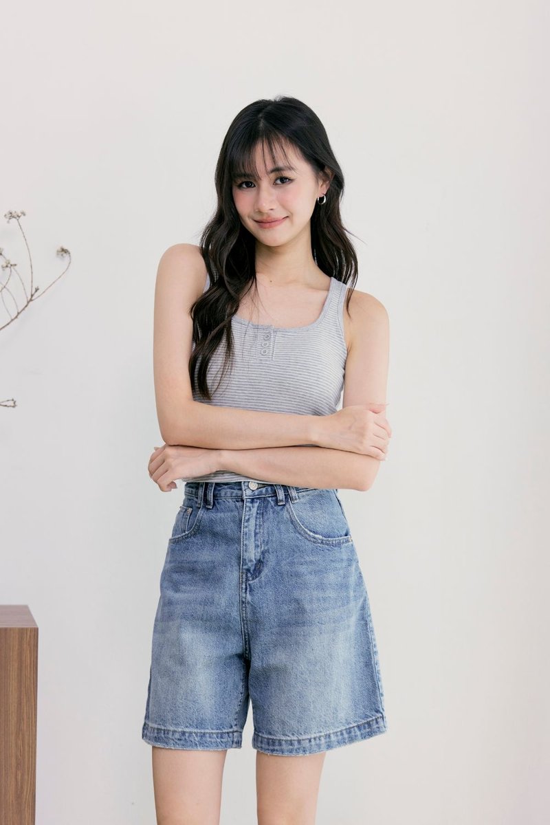 Hallie Padded Top Grey