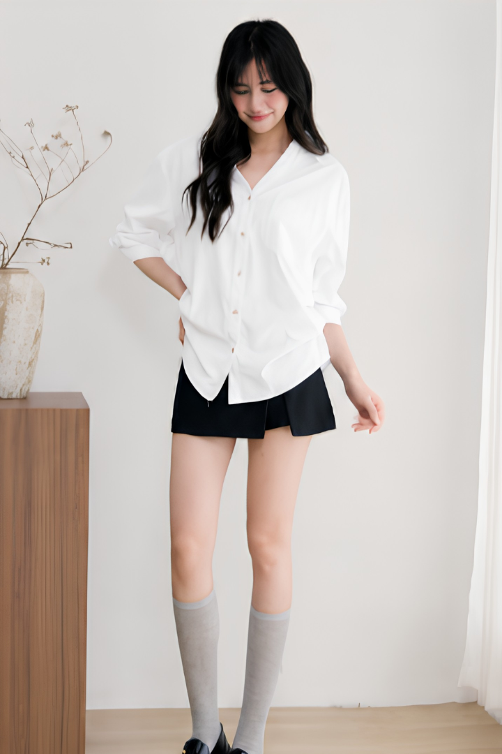 Sylmira Ruch Sleeve Shirt Ivory