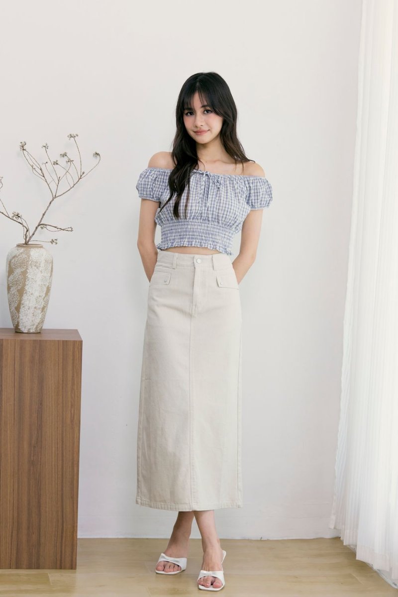 Therya Midi Skirt Cream